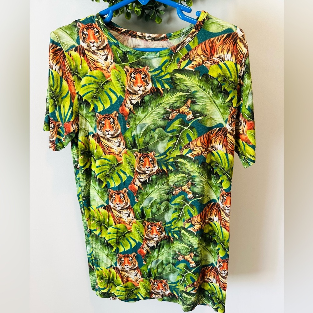 Posh Peanut Tiger Green Print 10Y Top